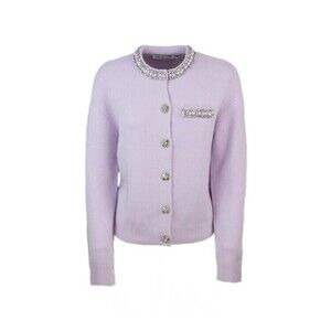 Self-Portrait Lilac Crystal Trim Cardigan - NWT